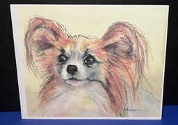 Print of original painting of an expressive papillon painting  by Alma Borcuk