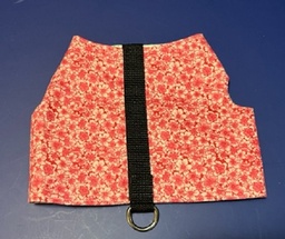 Size S - NEW – REVERSABLE -Beautiful pink/coral flowered harness with velcro