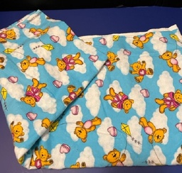 Smiling Bears flannel fabric 1 1/2 yards