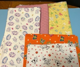 2 finished crate pads, misc fabric - see photos