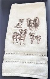 NEW LISTING:  Gorgeous hand towel with beautiful stitched papillons - light color