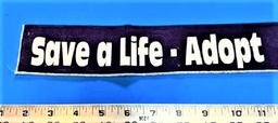 Save a Life - Adopt - fabric leash sleeve - purple with white letters $4