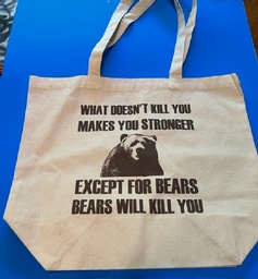 New canvas tote with -catchy logo - what makes you stronger logo