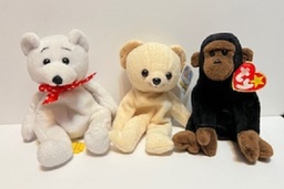 3 stuffie babies - 2 bears and a gorilla