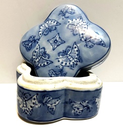 Soft `Blue ceramic trinket box
