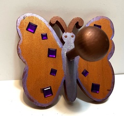 Wooden peg butterfly shape with jewels