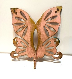 Pink Metal Butterfly shaped wall hook`