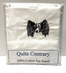 Cotton Tea Towel with embroidered papillon