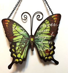 Tin painted butterfly wall or window hanging 