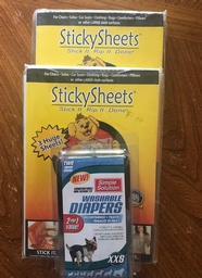 Sticky Sheets pet hair remover PLUS washable diapers
