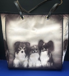 Large purse with adorable  trio of papiillons