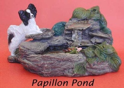 PAPILLON POND - Quality Purebred Dog Figurines 4”x8” by  Nancy Miller Pinke