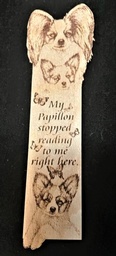 Dainty Papillon Book Marker wood burned on wood